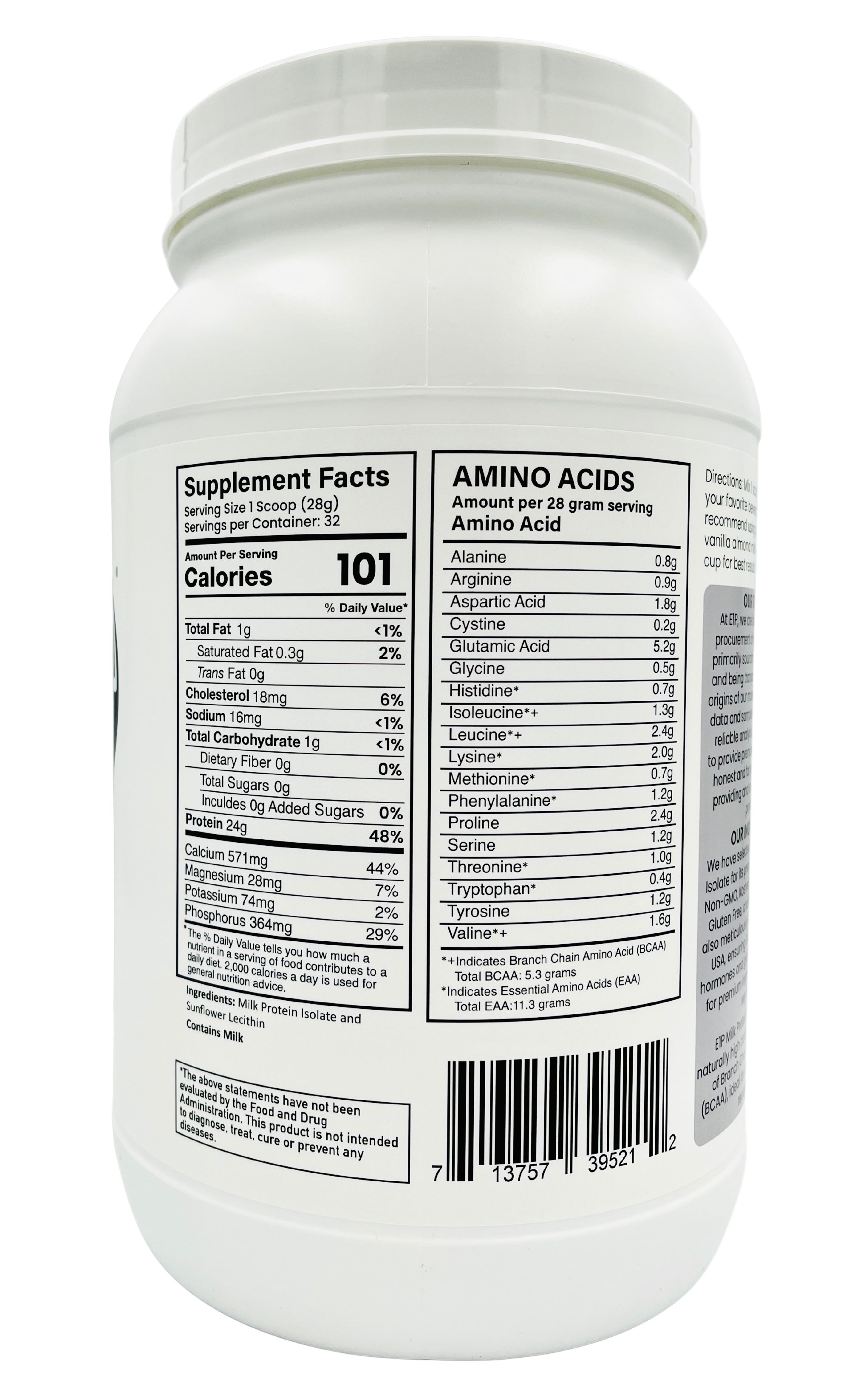 MILK PROTEIN ISOLATE 2 LBS UNFLAVORED