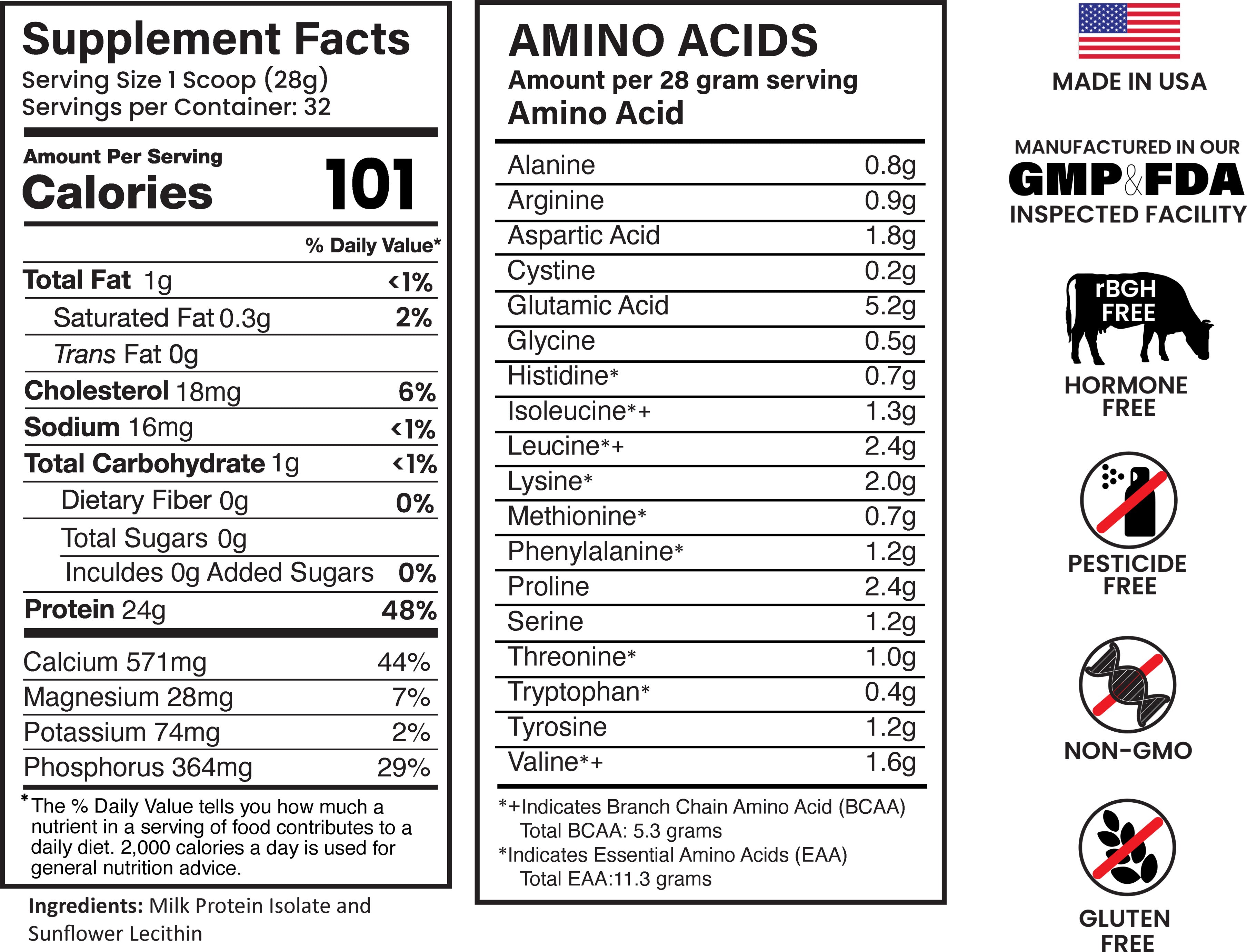 MILK PROTEIN ISOLATE 2 LBS UNFLAVORED