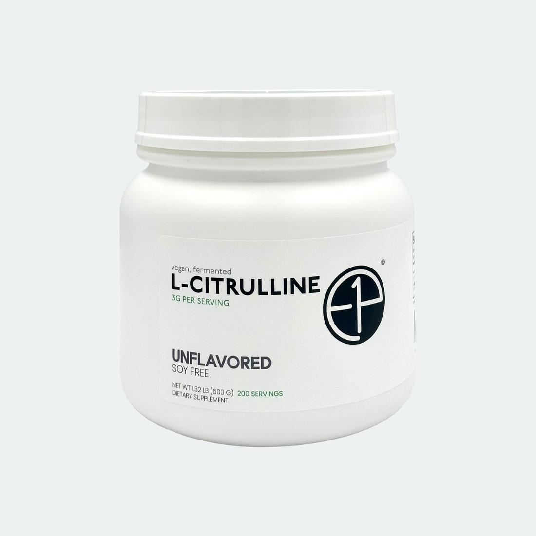 E1P L-citrulline 600 g unflavored powder, 200 servings, front label